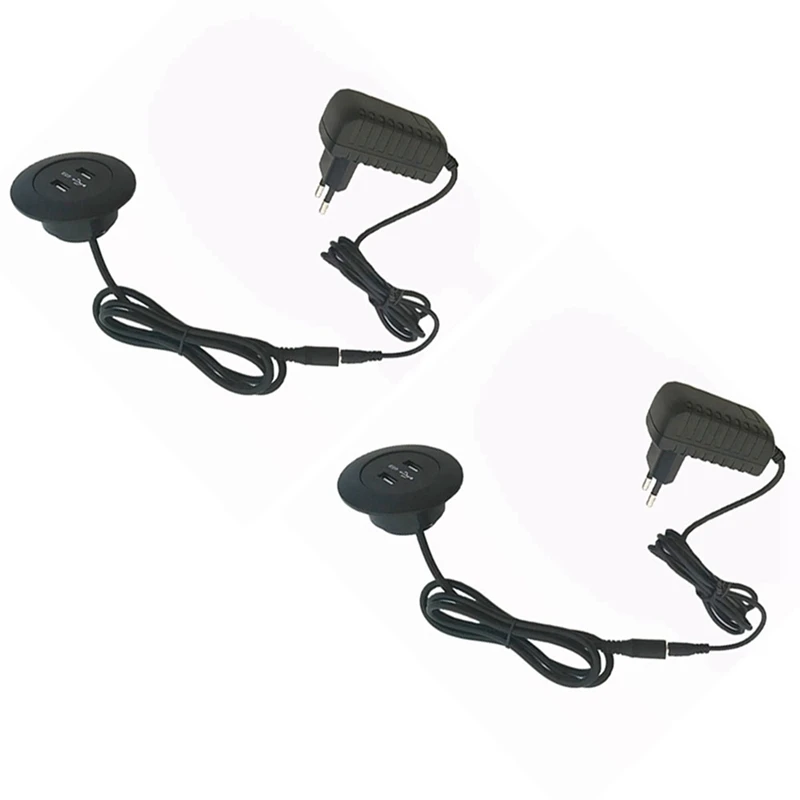 

2 шт., сетевое зарядное устройство с двумя USB-портами