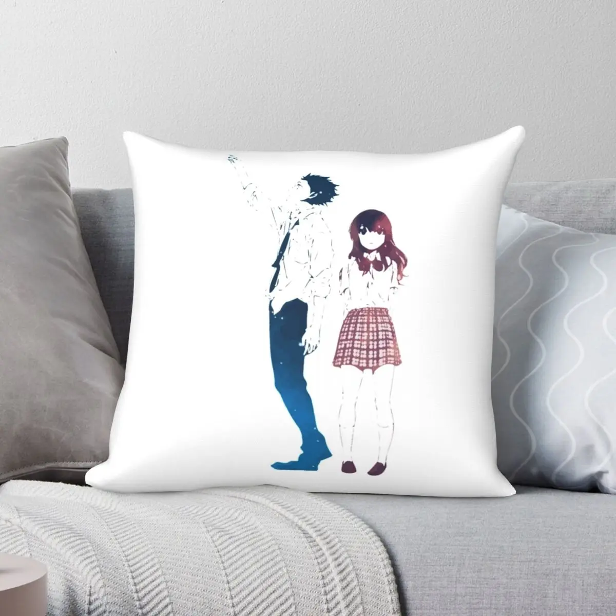 

A Silent Voice Shoya Ishida Pillowcase Polyester Linen Velvet Creative Zip Decor Sofa Seater Cushion Cover