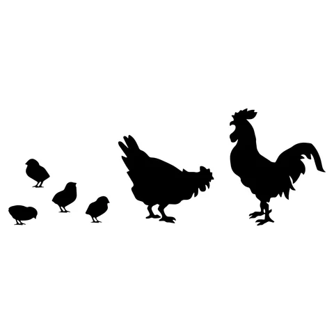 Виниловая наклейка на стену с изображением курицы, цыплят