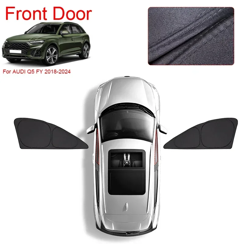 

Автомобильный черный солнцезащитный козырек для окон, анти-УФ-изоляция, теплоизоляция для Audi Q5 FY 2018-2024, защитная крышка, аксессуары для интерьера