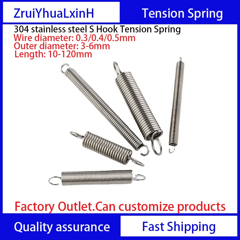 

Цилиндр из нержавеющей стали 304 с S-образным крюком, спиральная катушка Droid, Натяжной удлинитель, пружинный провод, Диаметр 0,3 мм, 0,4 мм, 0,5 мм