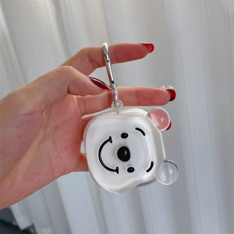 

Чехол с милой головой медведя для Samsung Galaxy Buds Live case/Buds Pro Case /Buds 2, чехол, прозрачные милые Мультяшные чехлы для наушников