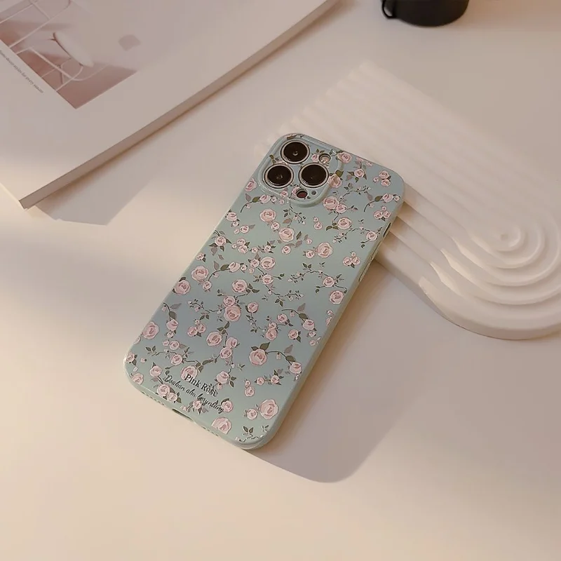 Iphone14/13/12/11pormax Mobile Phone Protective Case All-Inclusive Trend Painted Ins Wind Small Fresh Summer Floral Pattern