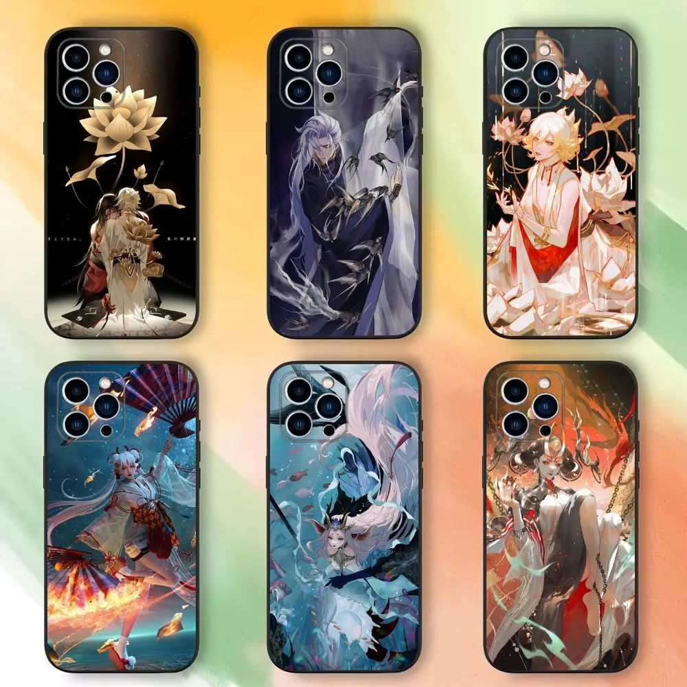 Чехол для телефона Game O-Onmyoji iPhone 16 15 14 13 12 11 Plus Pro Max XS X XR SE Mini 8 7 мягкий силиконовый