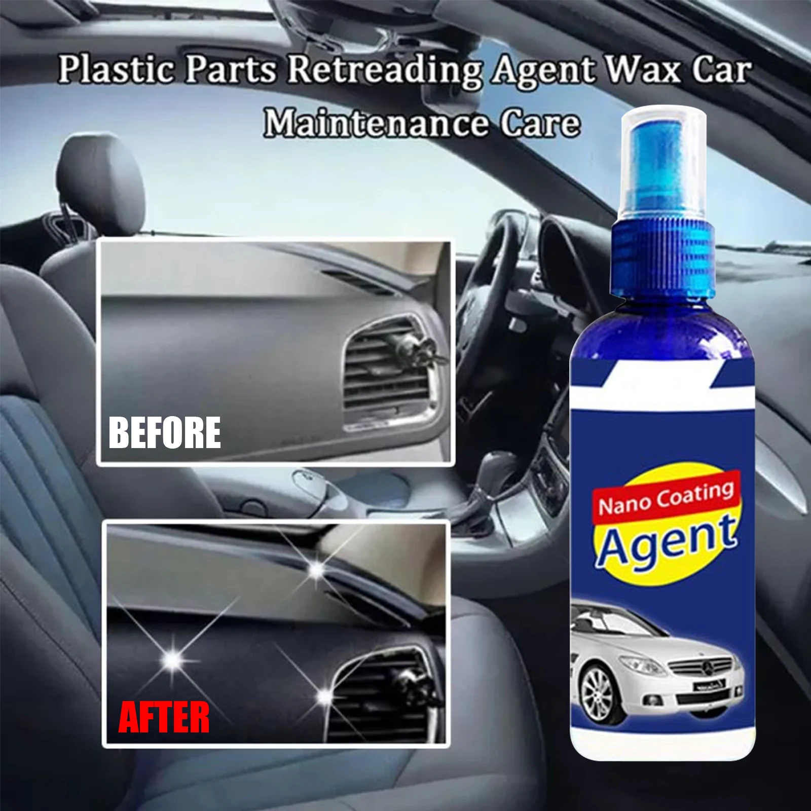

Plastic Restore Coating Agent Car Refurbish Parts Maintenance Care Leather Seat Interior Cleaner Instrument Panel Nano Coating