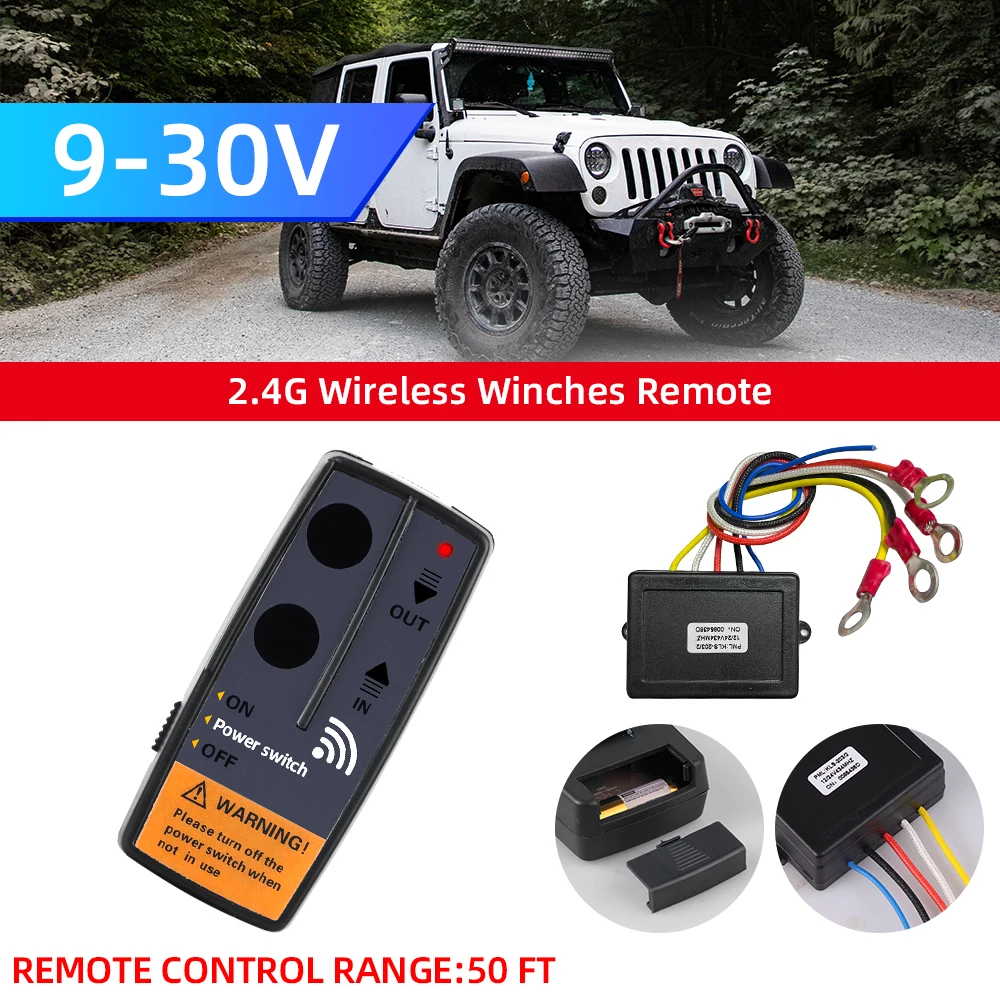 

2.4G 164FT Hand Held Digital Wireless Winches Remote Control Recovery Kit With Manual Transmitter For 12V 24V Car Jeeps SUV