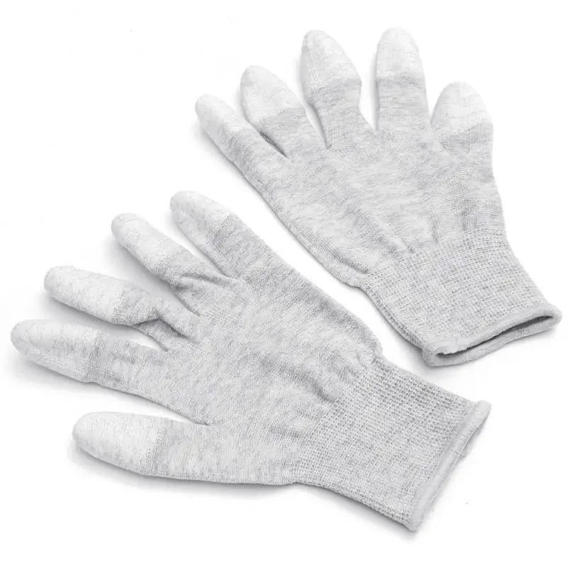 

Carbon Fiber Anti-static Finger Dipping Non-slip Wear-resistant Labor Protection Electronic Work Industry 13-pin Nylon Gloves
