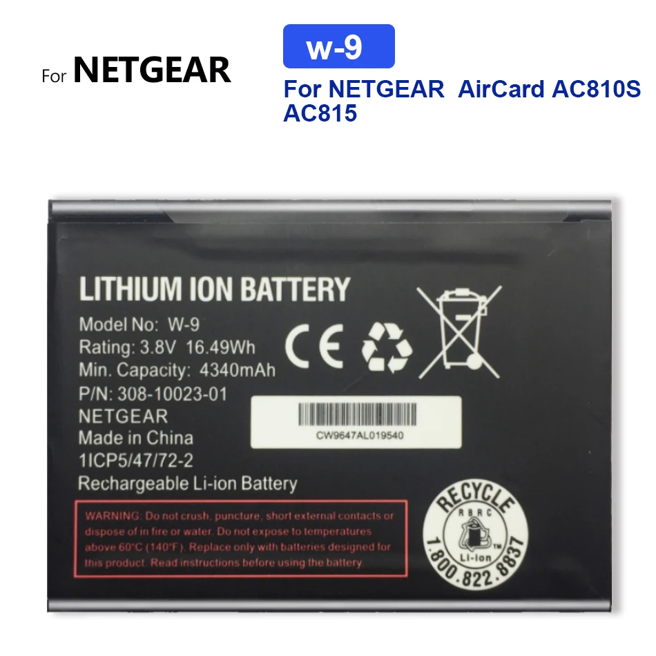 

W-9 4340mAh для NETGEAR AirCard AC810S AC815 Verizon мобильный телефон Battery