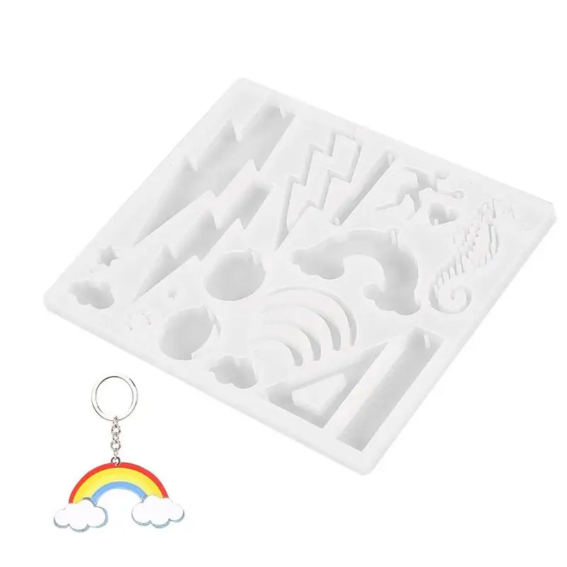 

DIY Crystal Epoxy Mold Lightning Rainbow Seahorse Silicone Mold Resin Mold Jewelry Baking Tools For Table Decoration