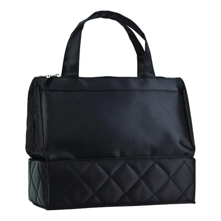 QUILTED GOLD COSMETIC / TOILETRY BAG