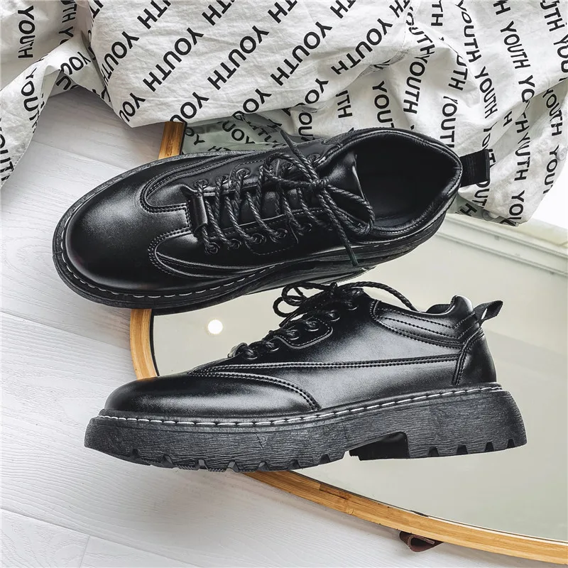 

Men Luxury Designer Low Top Leather Shoes Comfortable Casual Leather Flats Work Shoes British Style Leather Dress Shoes for Men