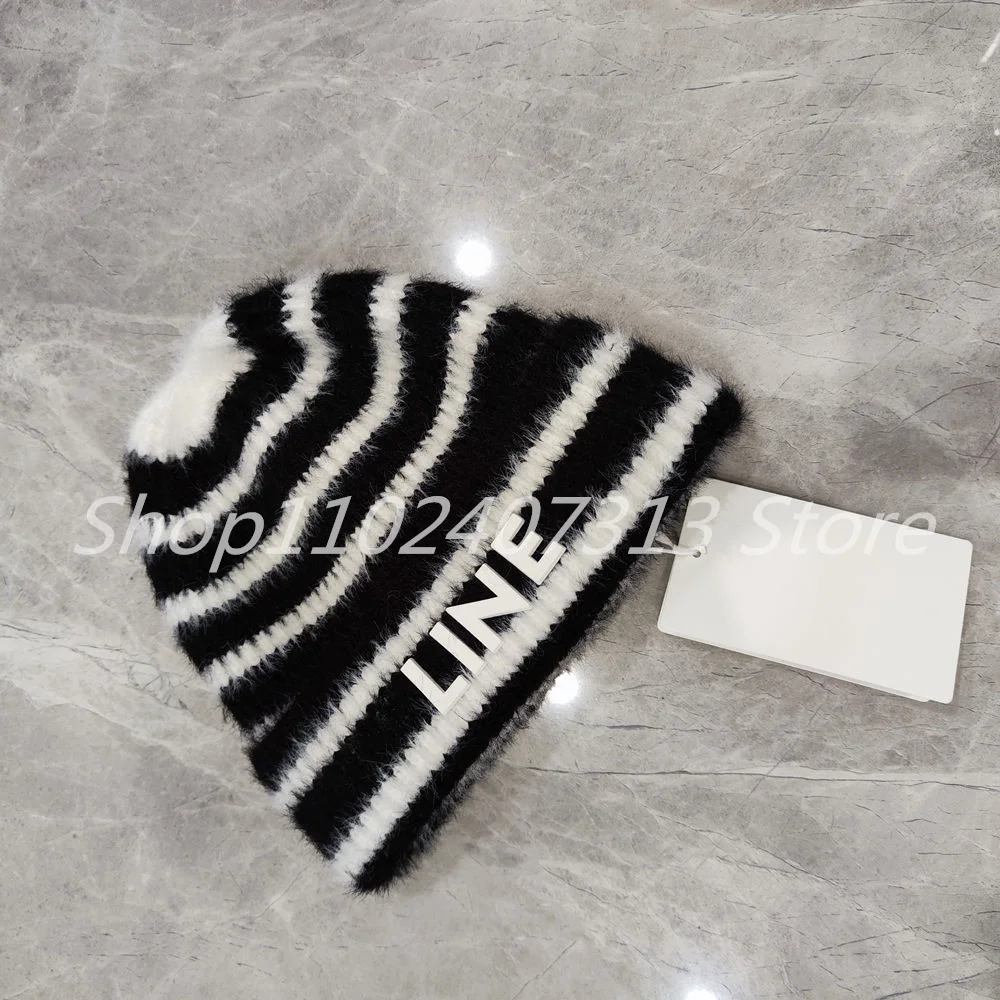 

Зимний вязаный шерстяной Модный Роскошный дизайнерский пуловер унисекс с буквенным принтом дизайнерская теплая шапка для мужчин и женщин ...