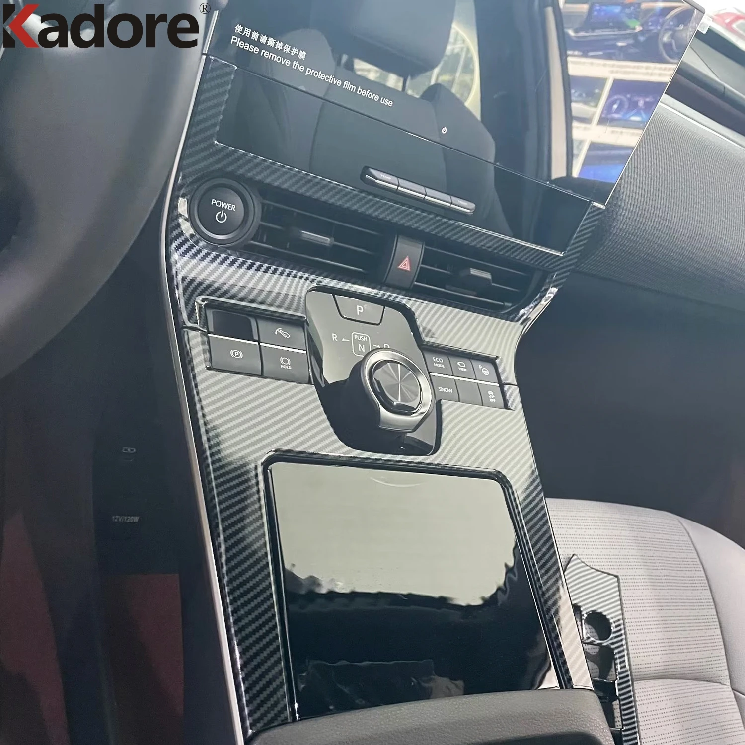 

Car Console Gear Shift Box Panel Cover Trim For Toyota Bz4x 2021 2022 Carbon Fiber Style Interior Mouldings Accessories Sticker