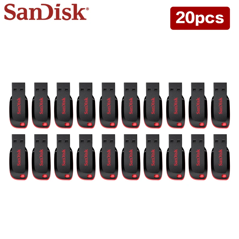 

SanDisk CZ50 USB Flash Drive 16GB 32GB 64GB 128GB Pen Drive 20 Pieces USB 2.0 Flash Drive Cruzer Blade U Disk