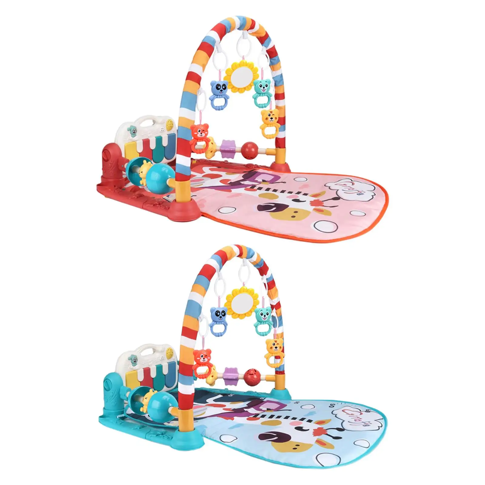 

Cartoon Baby Gym Play Mat Musical Activity Center Baby Music Play Mat with Piano Keyboard Gift for Kids