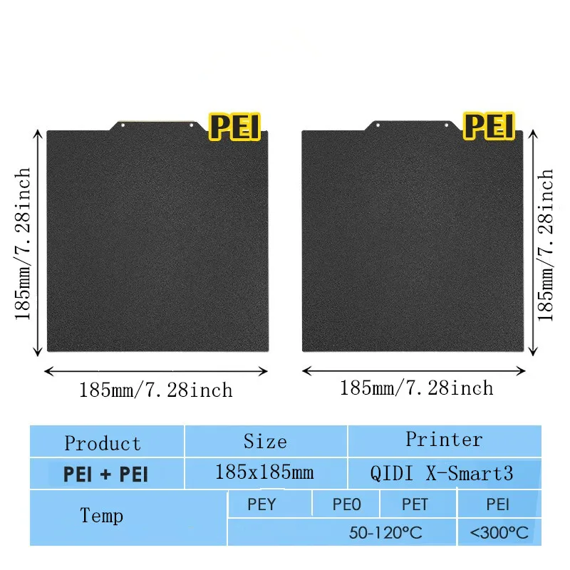 Двухсторонняя Текстурированная Черная Встроенная пластина PEI 185/250/280/330 мм для 3D