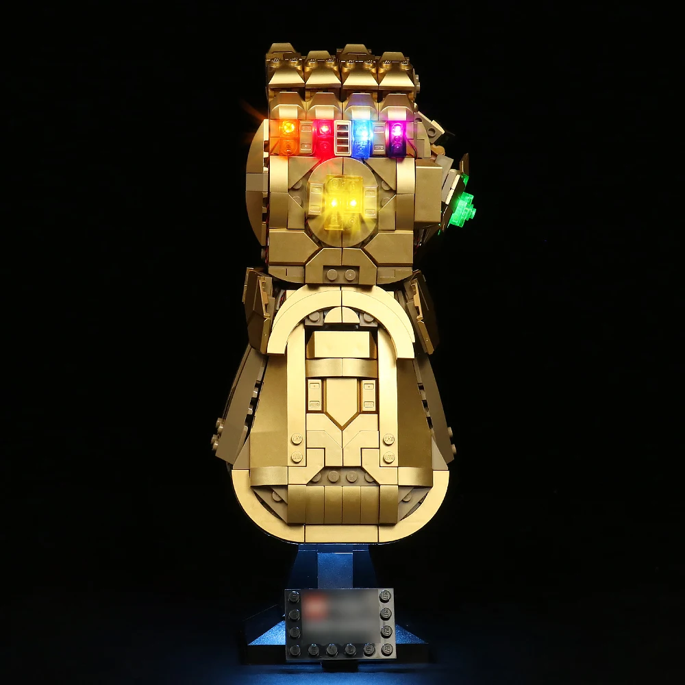 New 589PCS LED Infinity Glove Gauntlet Stone Compatible 76191 Endgame DIY Toys For Kid Christmas Gift |