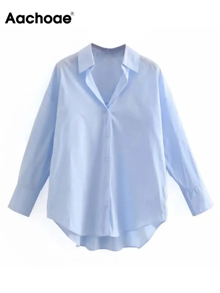 Блузка женская однотонная с отложным воротником и длинным рукавом летучая мышь -