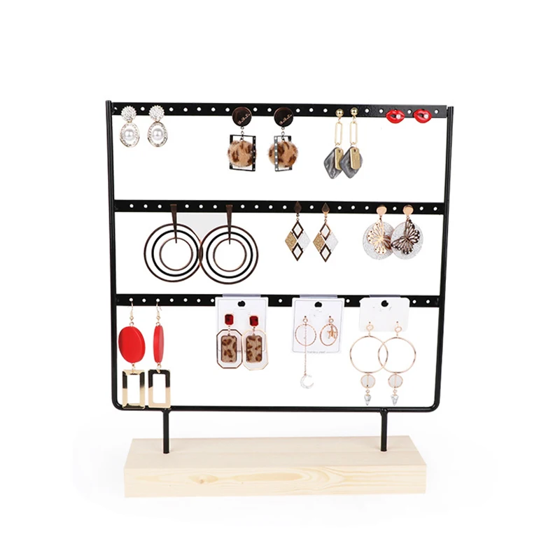 Earring Holder 3-Tier Ear Stud Holder Earring Stand Display Rack Earrings Earrings Necklace Display Holder Hanger Rack стен