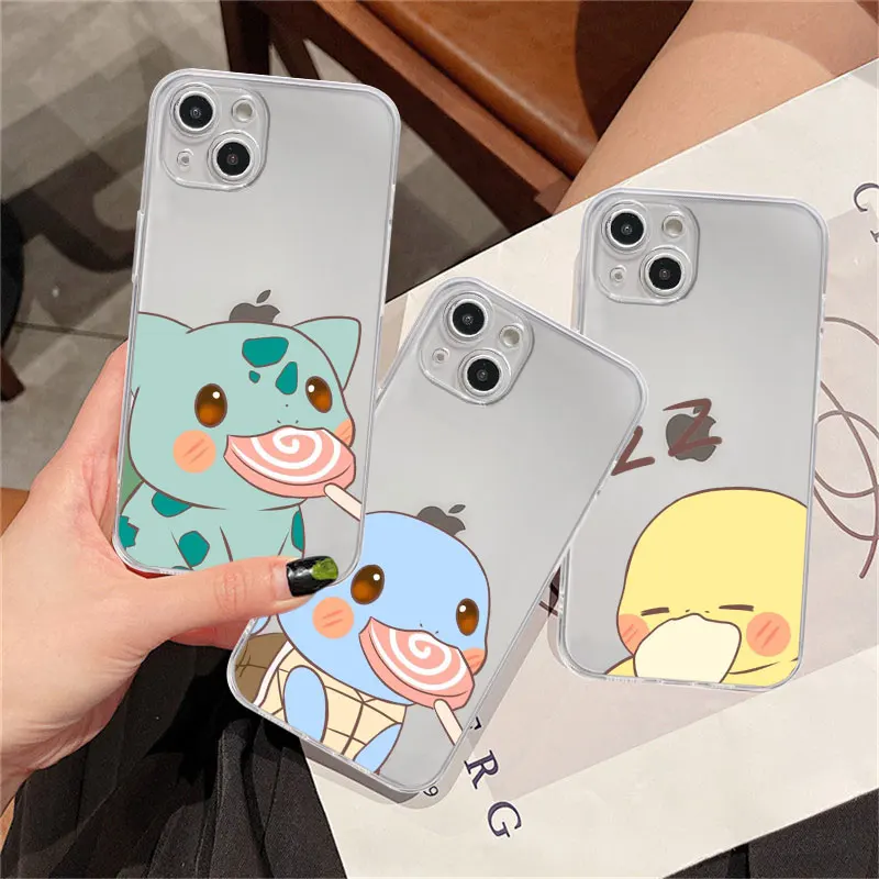 

Clear Case For Apple iPhone 14 11 13 12 Pro 7 8 Plus XR X XS Max 6 6S 13Pro Silicone Phone Cover Pikachu Pokemon