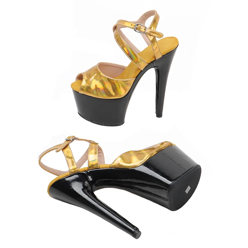 Leecabe 17cm/7inch PU Upper fancy pole dance lady shoe high heel platform pole dance shoes