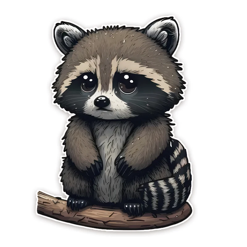

Милый рисунок енота, Виниловая наклейка для автомобиля, наклейка с животными, автомобильная наклейка, закрывающая автомобиль, царапины на теле