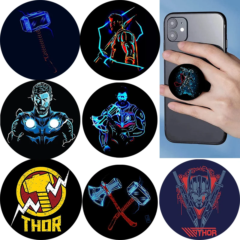 

Marvel Thor popping Phone Socket Folding Phone Holder Stand Phones Grip Mobile Phone Accessories Soporte Movil For Apple iPhone