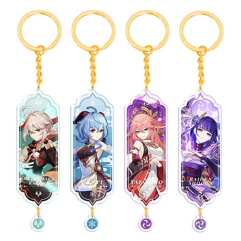 

Anime Genshin Impact Figure Yae Miko Xiao Ganyu Zhongli Diluc Klee Keychain Cartoon Acrylic Car Key Ring Men Women Jewelry Gift