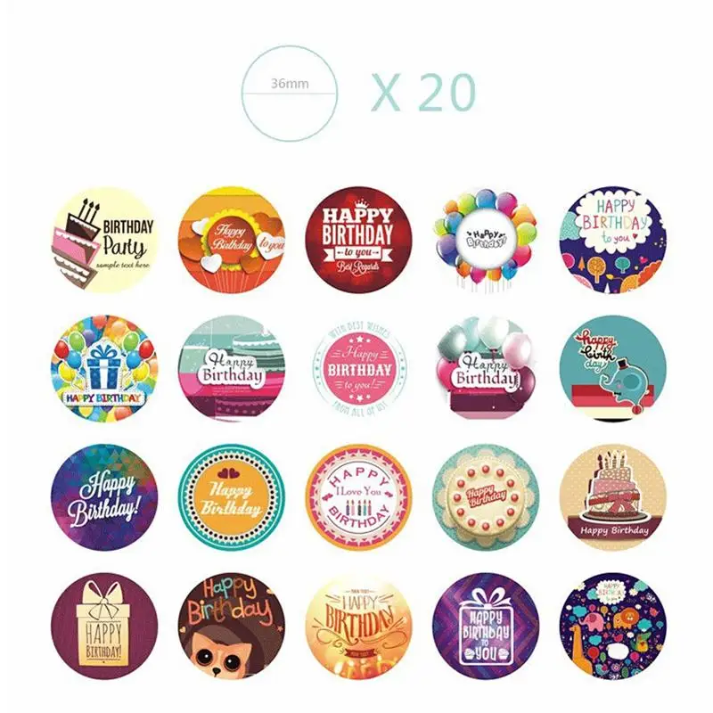 

38pcs Stickers DIY Cute Happy Birthday Scrapbook Paper Stationery Crafts Scrapbooking Decorative Sticker for Decoration Randomly