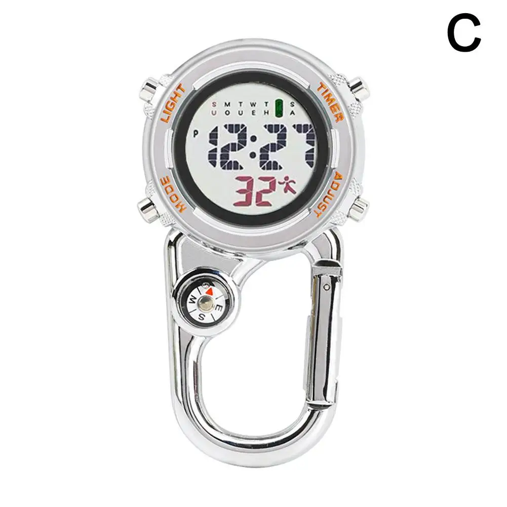 Многофункциональные электронные часы с карабином и будильником функция