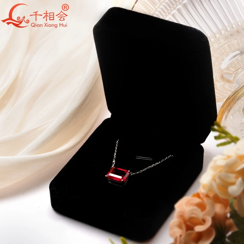 Серебро 925 пробы изумрудная форма 10*12 мм голубь кроваво-красный цвет лабораторный