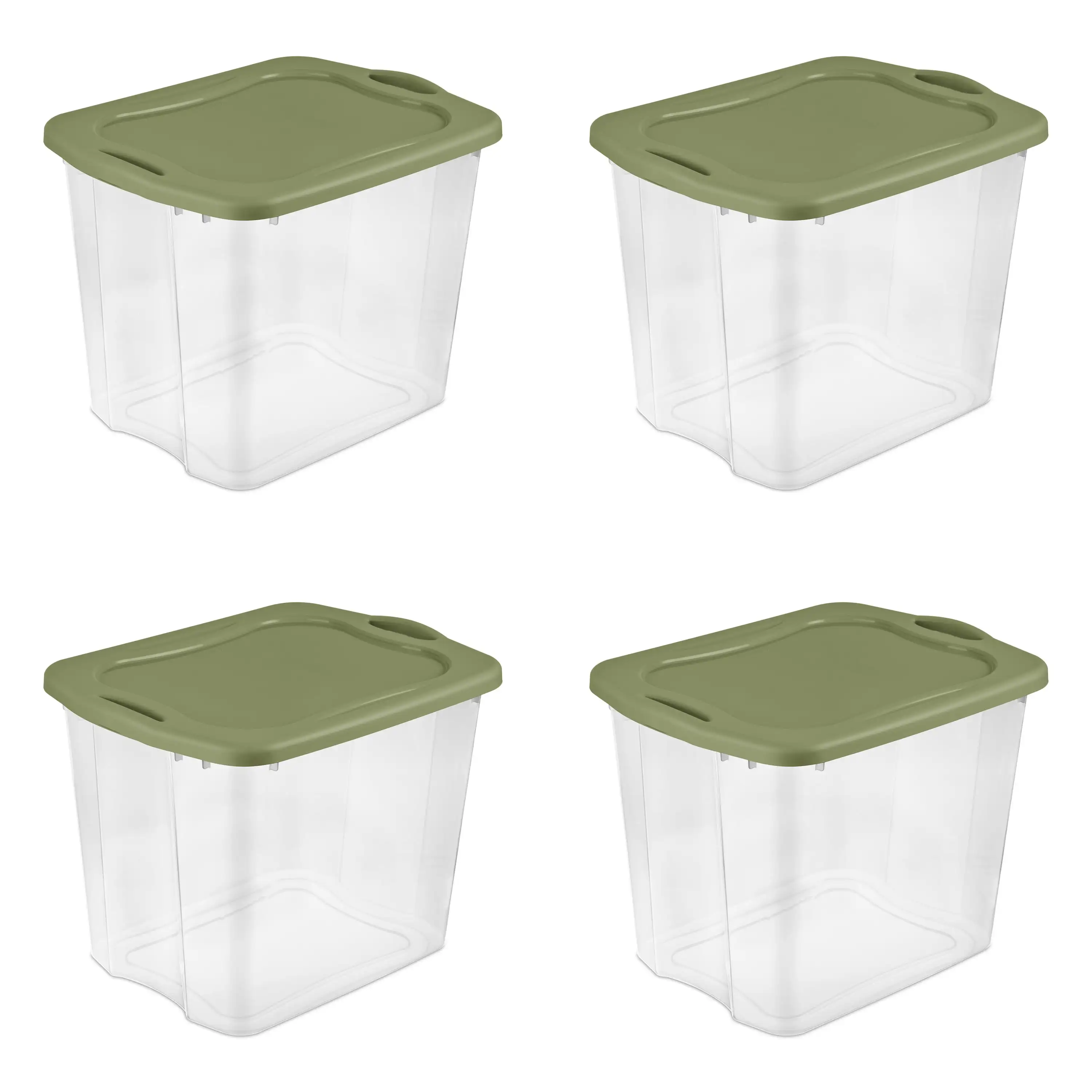 

Sterilite 95 Qt. EZ Carry Plastic, Clear/Sage Legume, Set of 4