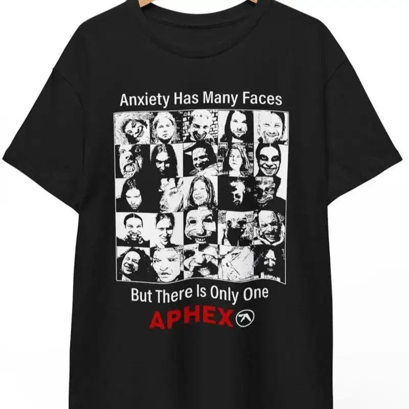 Фото Единственная футболка с принтом Aphex Twin, футболка с изображением музыкальной группы, рок-панк-метал футболка. №1