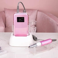 professional electric manicure nail drill machine 35000 rpm portable rechargeable cordless efile mini display for salon use base