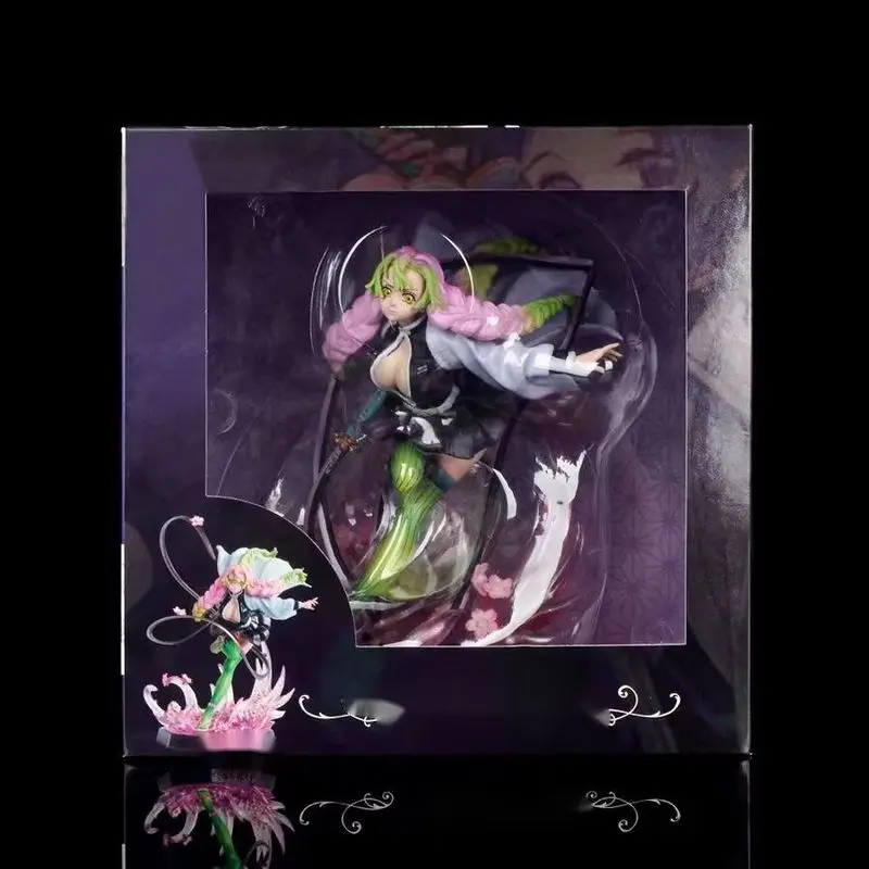 Фото Горячая 22 см Demon Slayer Kanroji Mitsuri аниме фигурка девушки модель Gk статуя коллекция для мальчиков украшение для рабочего стола орнамент игрушки подарки №3