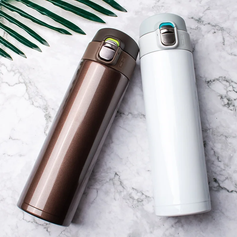 

500ML Stainless Steel Bouncing Cover Vacuum Flask Thermos Cup Coffee Tea Milk Thermo Bottle
