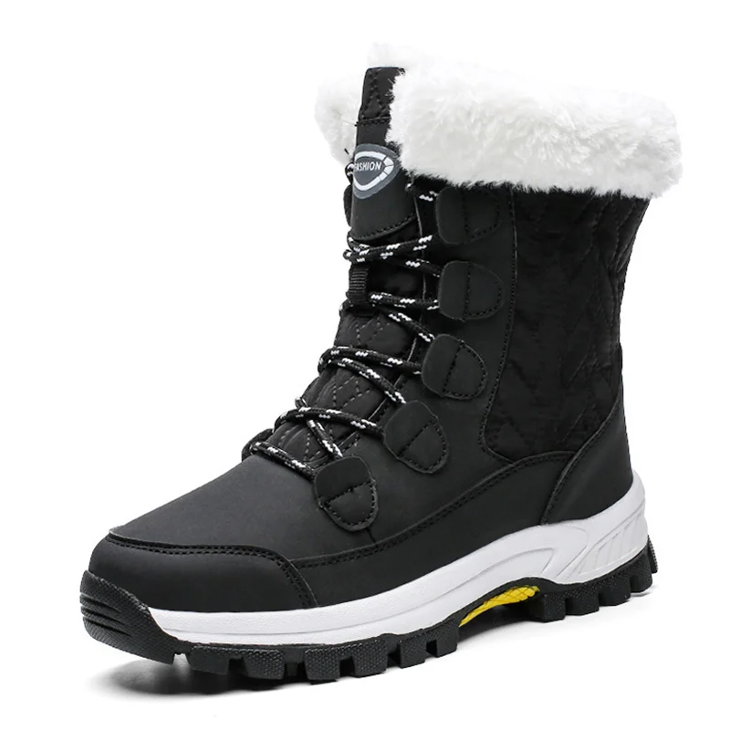 Women Snow Boots 2023 Fashion Mid-Calf Ankle Boots Waterproof Boots Warm Plush Shoes Antislip Plus Size