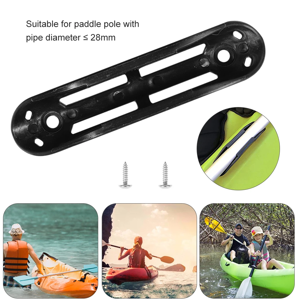 

1 Kit Black Plastic Marine Kayak Paddle Clip Holder Paddle Oars Keeper Canoe Boat Deck Mount Fishing Accessories with 2 Screws