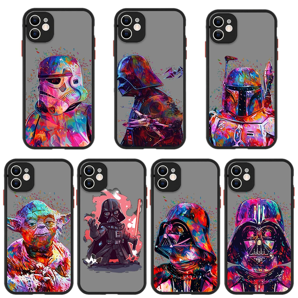 

Disney Star Wars Darth Vader Luxury Matte Phone Case For iPhone 13 12 11 Pro Max XR XS X 7 8 Plus SE Silicone Bumper Clear Cover