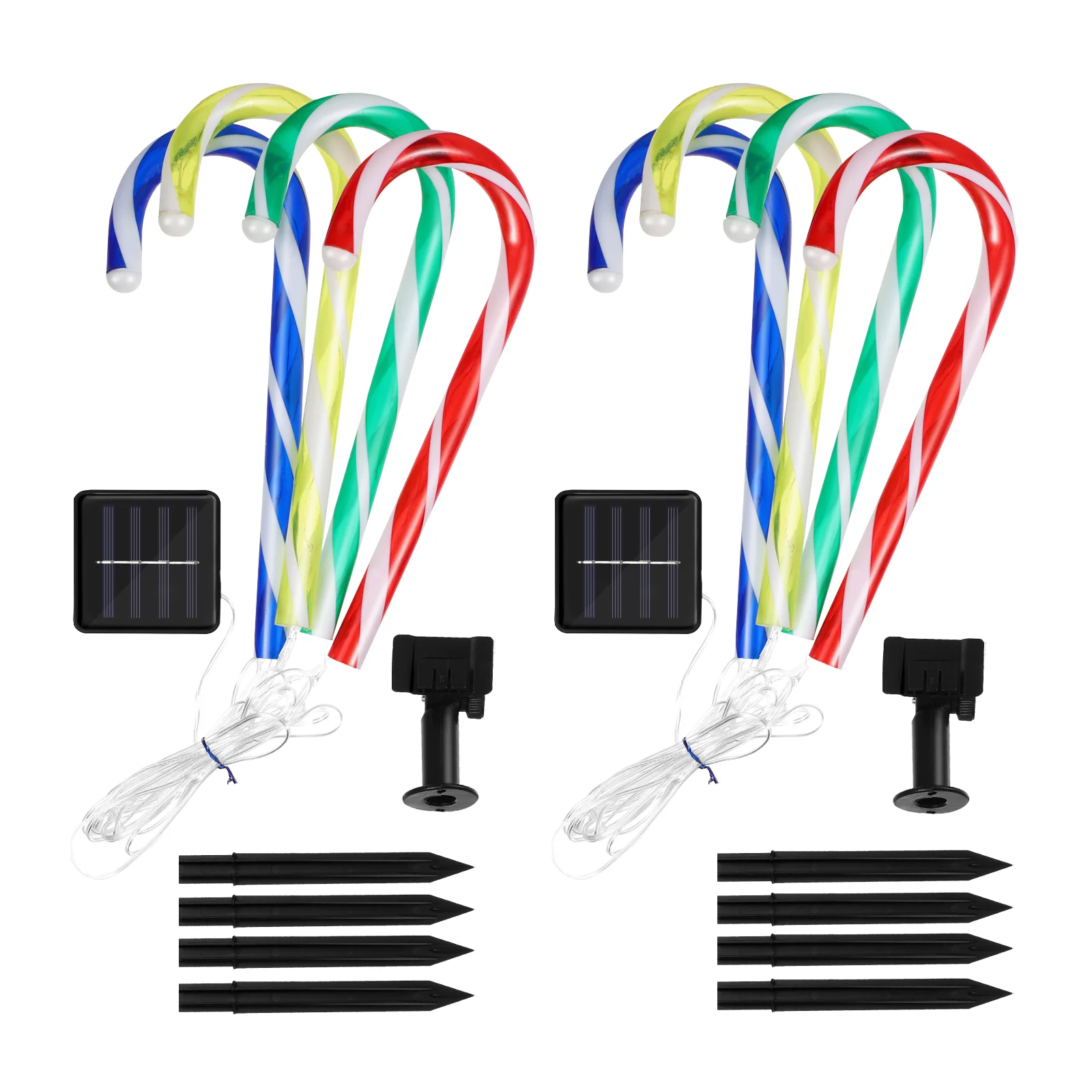 

OSALADI 2 Sets LED Crutch Lamp Waterproof Candy Cane Light Christmas Indoor Outdoor Decoration