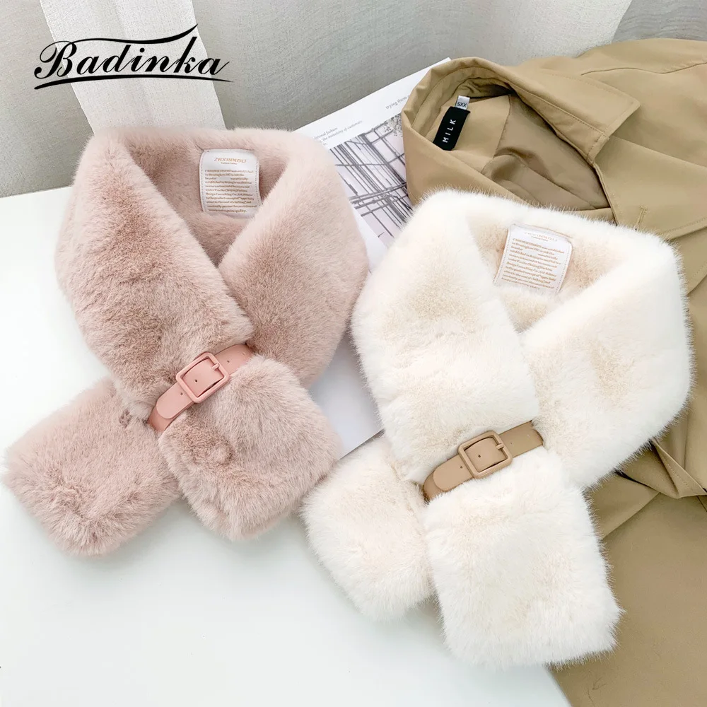 2022 новый дизайнерский белый черный шарф с воротником из искусственного