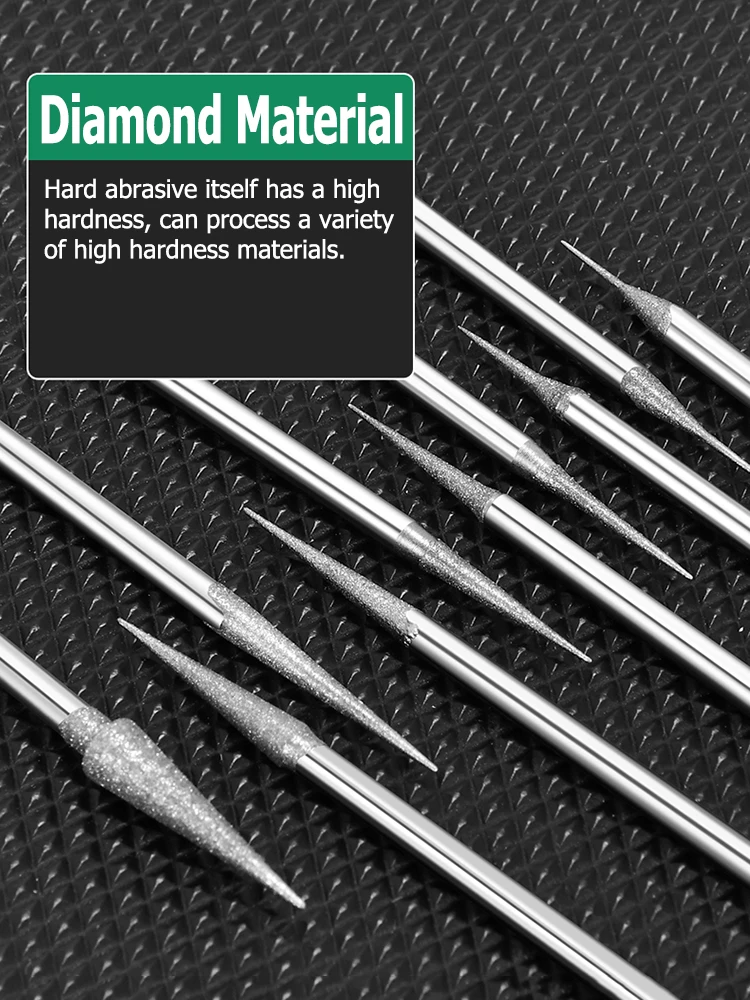 5 шт. 0 5-4 мм Алмазная заостренная Шлифовальная головка D-игла 2 35 хвостовик сверла