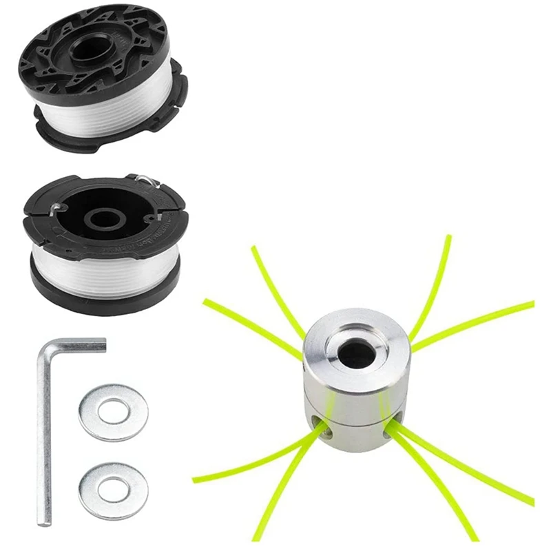 

Universal Aluminium Trimmer Head String Nylon Mowing Trimmer Head Spool Head Brushcutter With 2 Roll Strimmer Cord