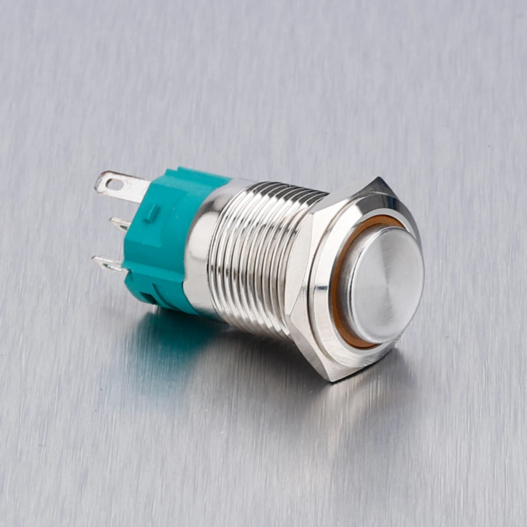 Металлическая кнопка с высокой головкой 16 мм 1NO1NC мгновенный/фиксирующийся