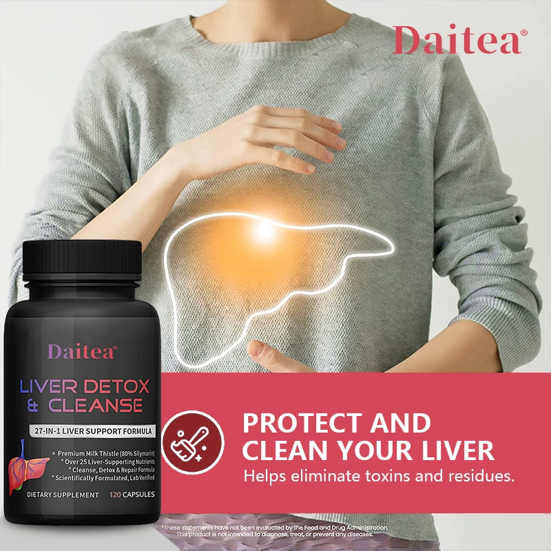 

Daitea Liver Nutrition Milk Thistle Seed Extract,Detoxifies and Cleanses The Liver,supports Vitality,boosts Energy,immune System