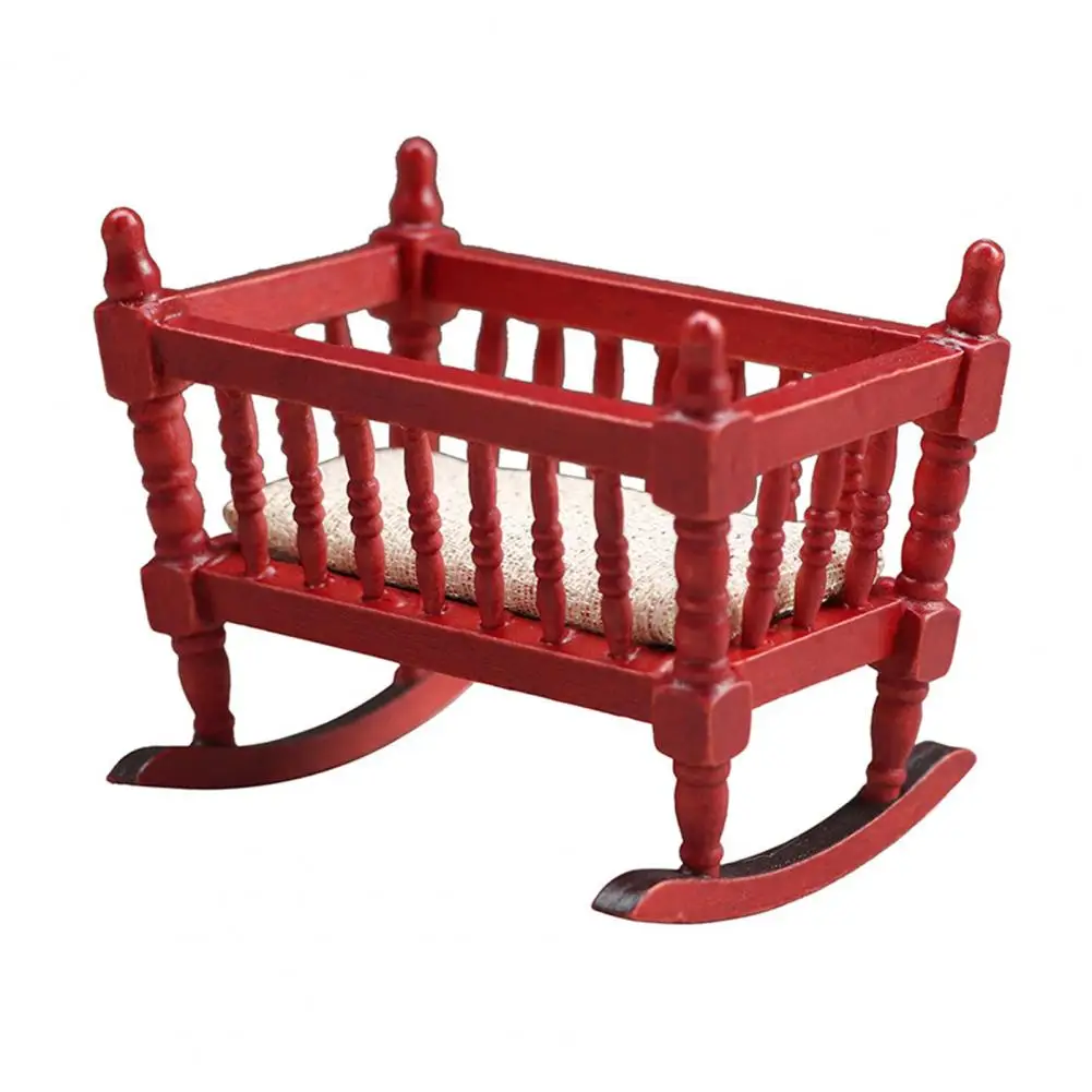 

1:12 Cradle Mold Decorating Compact Vivid Dollhouse Miniature Wooden Nursery Cradle Dollhouse Miniature for Entertain