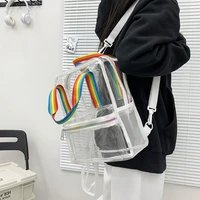 women transparent pvc backpack travel school bookbag daypack rucksack for teenager girls