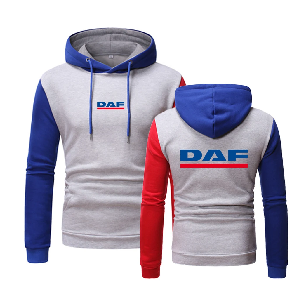 

2022 Spring Autumn DAF TRUCKS Logo Printed Men's Splicing Long Sleeve Harajuku Style Popular Sweatshirt sportswear