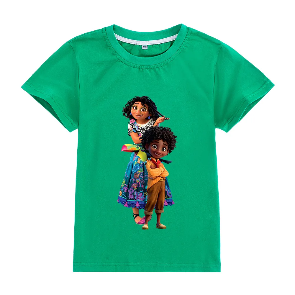 

2022 New Disney Encanto Summer Cartoon Printing Boys and Girls Round Neck Short-Sleeved T-Shirt 2-16Y