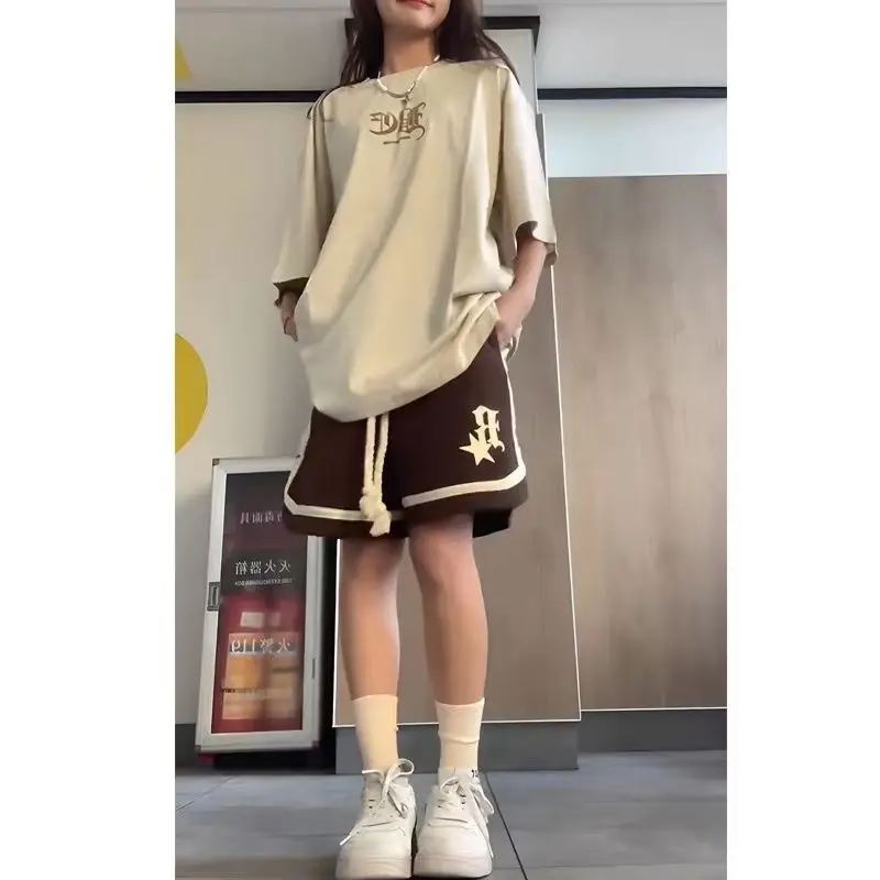 Wakamono American Shorts Women's Summer Cropped Pants 2023 New Hip Hop Capris Casual Sports Baggy Black Shorts Short Sporty